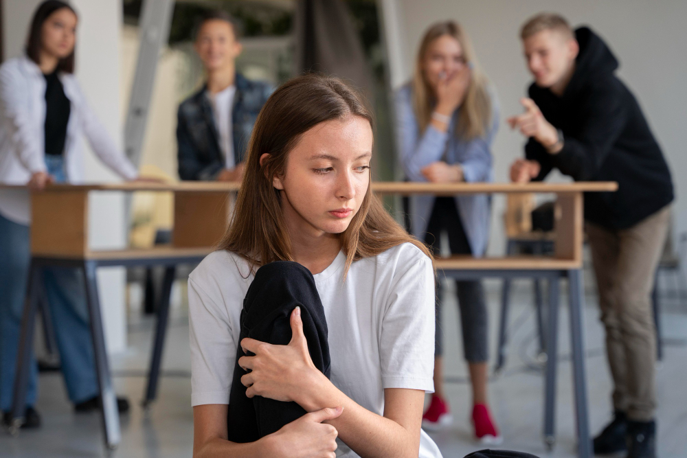 Teen girl feeling isolated and anxious